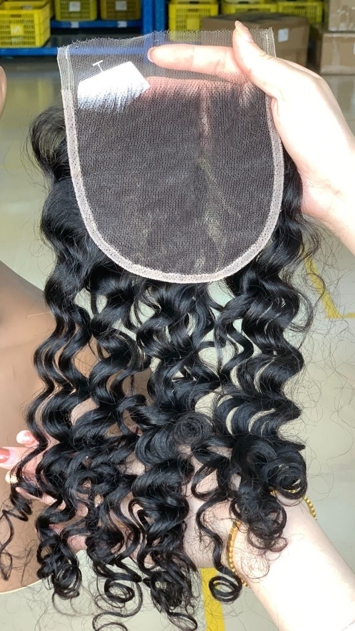 5*5 HD lace closure Deep Wave,100% human hair
